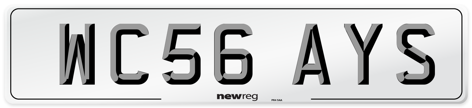 WC56 AYS Number Plate from New Reg